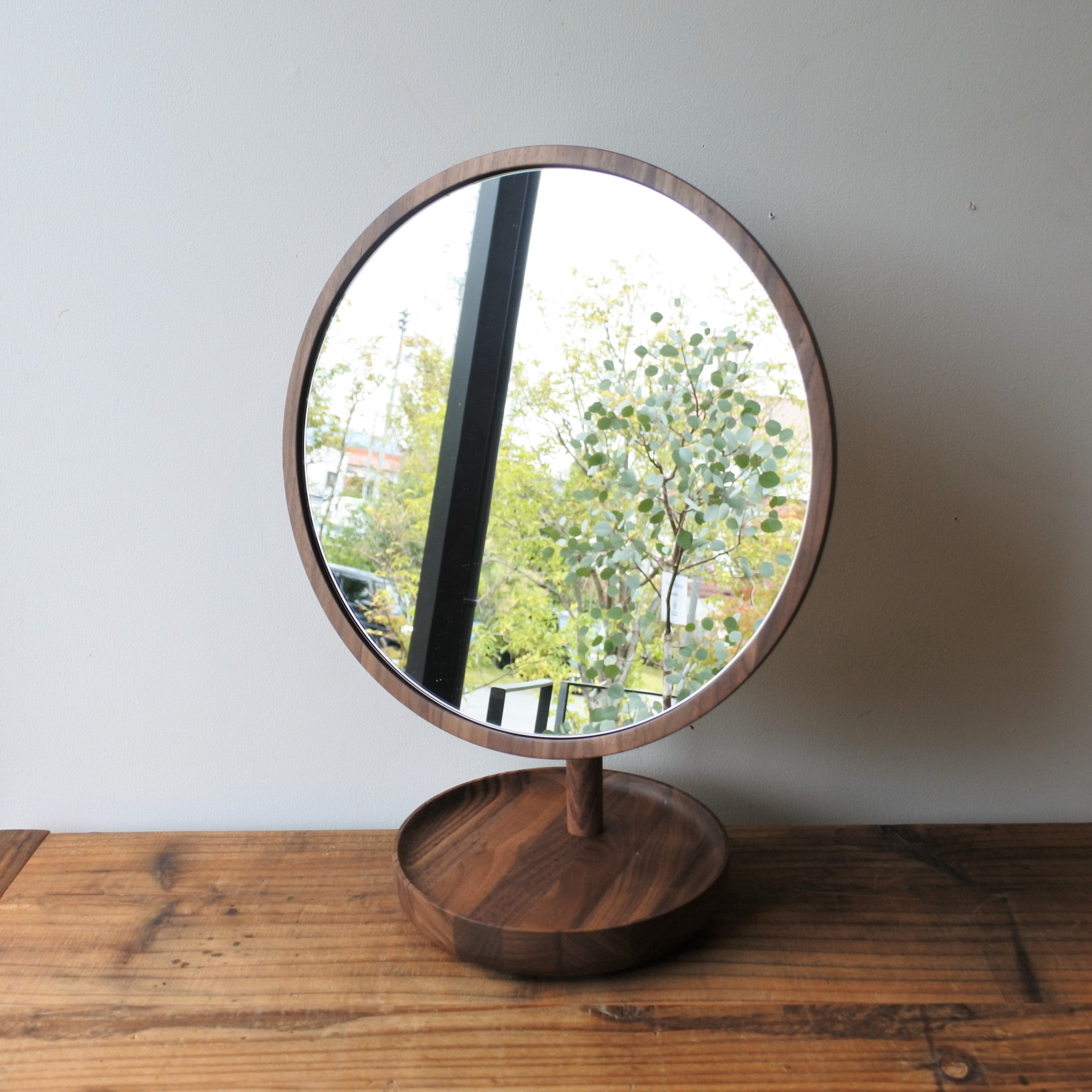 鏡 WALNUT TRAY MIRROR WALNUT STAND MIRROR ウォルナット スタンドミラー【送料無料】鏡