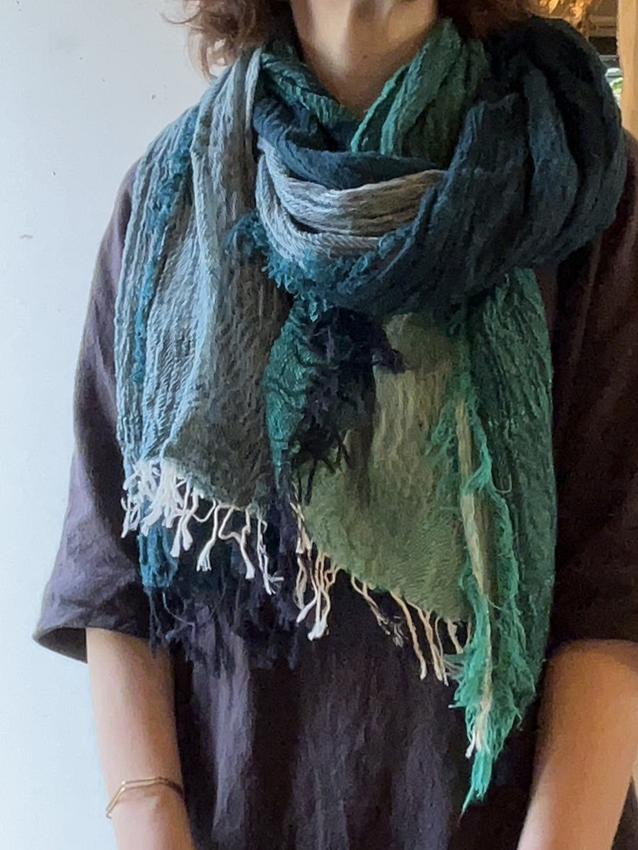 tamaki niime ｜ basic two tone shawl-5 BIG　cotton  096
