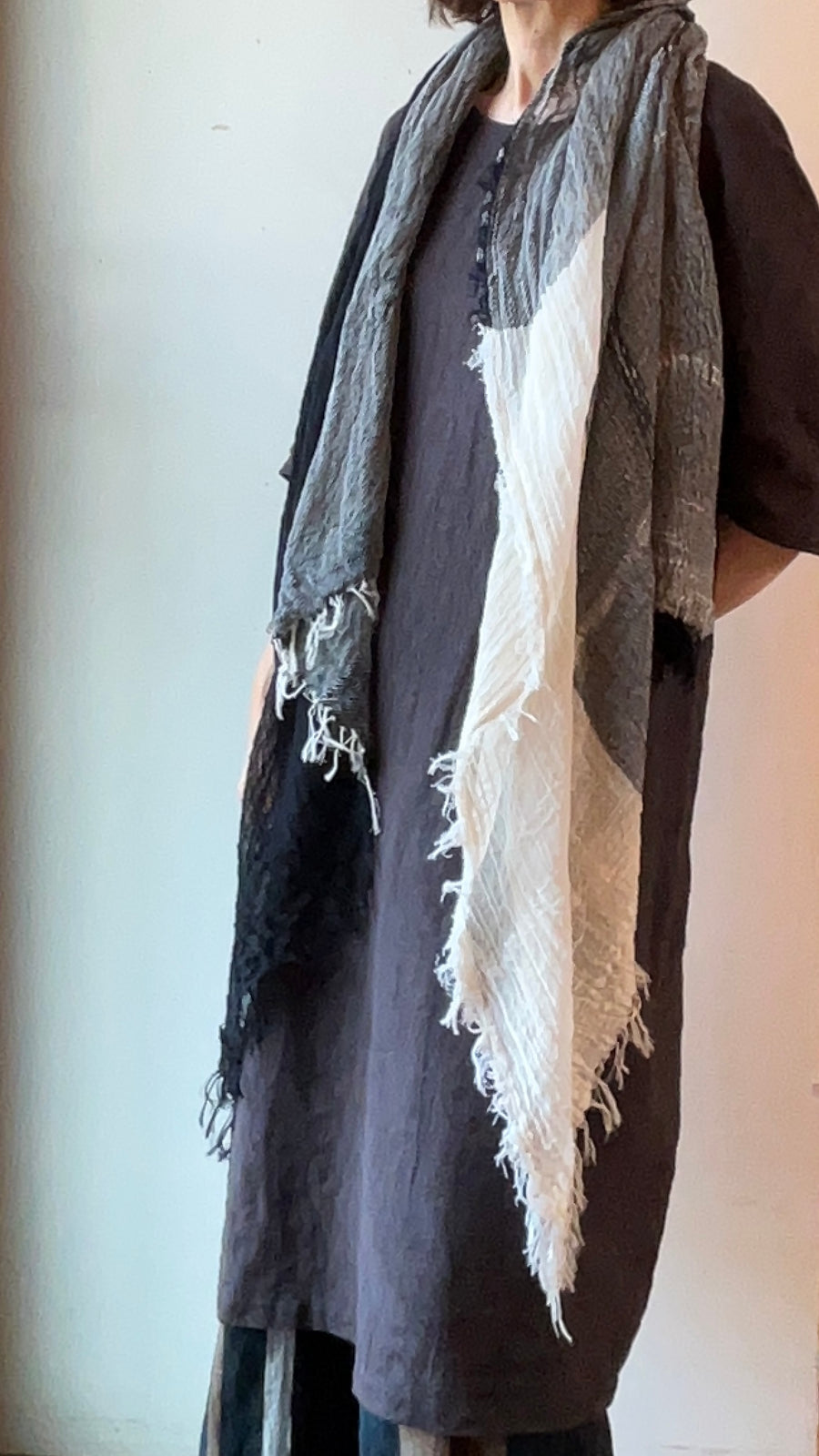 tamaki niime ｜ basic two tone shawl-8 BIG　cotton  097