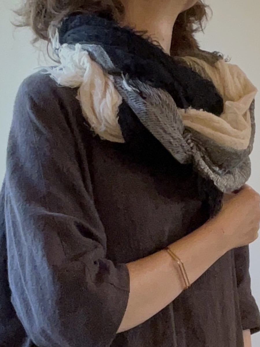tamaki niime ｜ basic two tone shawl-8 BIG　cotton  097