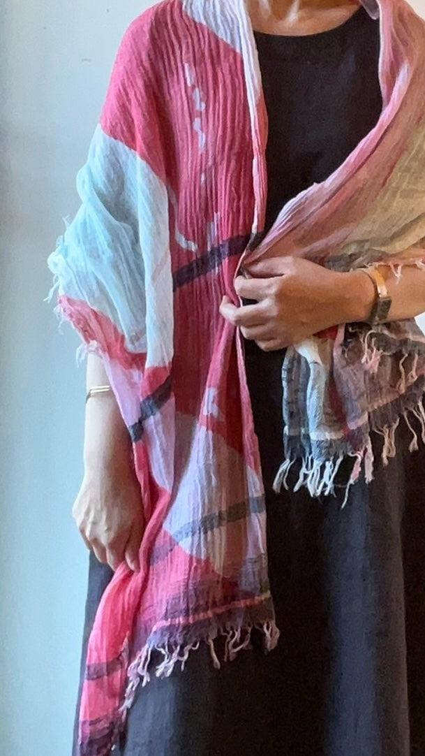 tamaki niime ｜ print shawl MIDDLE　cotton 023
