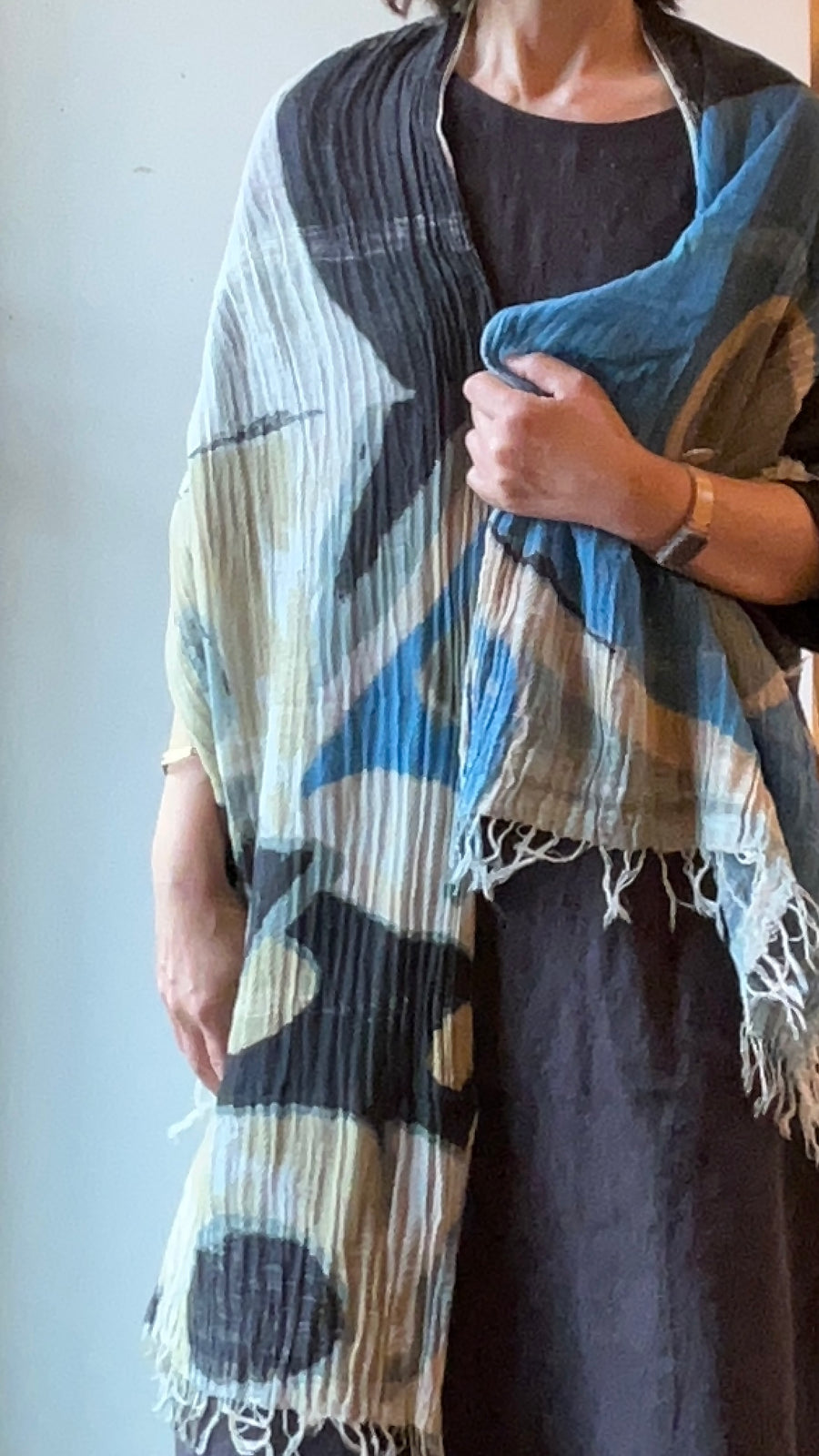 tamaki niime ｜ print shawl MIDDLE　cotton 024