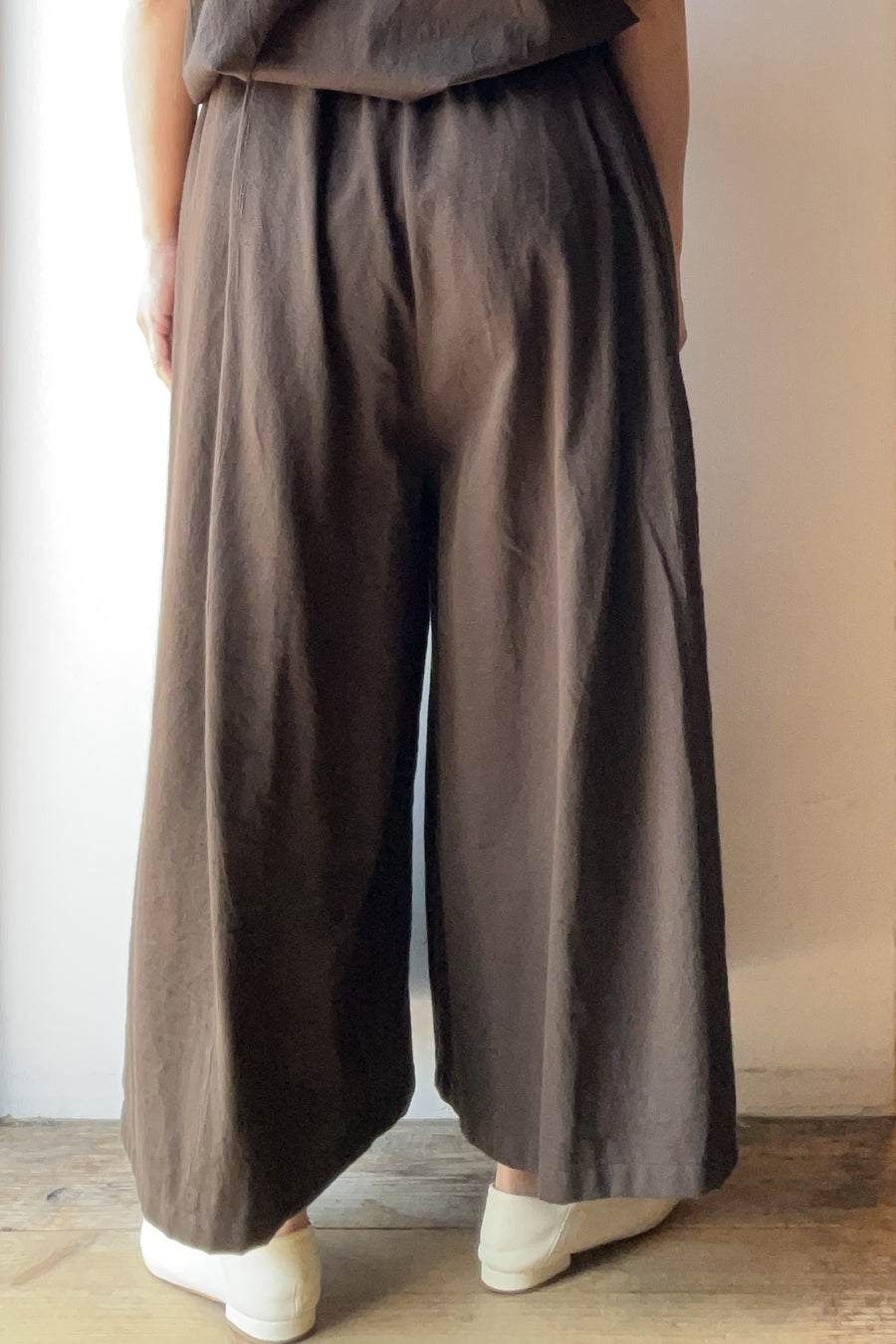 tamaki niime ｜テッパン wide pants LONG　dark khaki　cotton