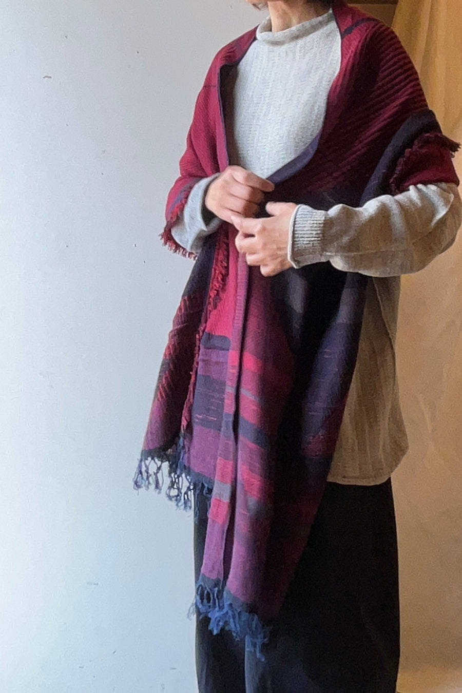 tamaki niime ｜ JQ shawl MIDDLE　wool  001