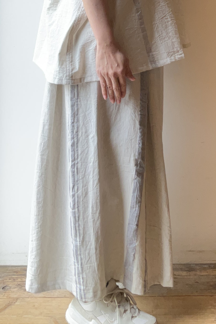 tamaki niime ｜廻　wide pants LONG　濃淡　cotton