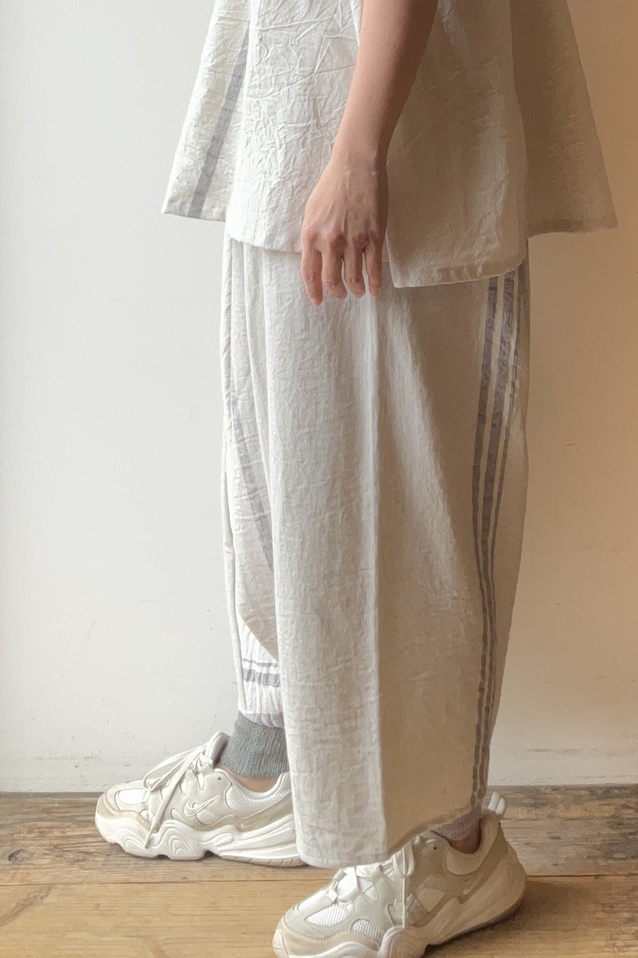 tamaki niime ｜廻　tarun pants LONG　濃淡　cotton