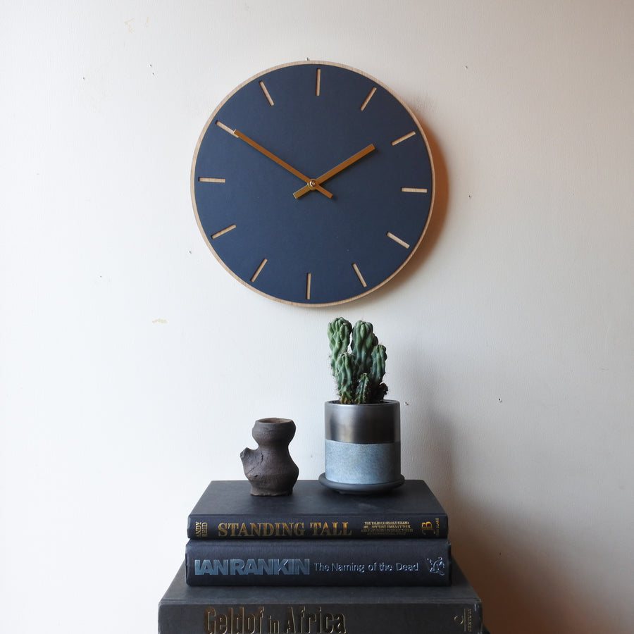 hemverk　Wall Clock Linoleum Smoky Blue